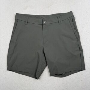 Lululemon Shorts Mens 32 Gray Commission Chino Golf 7 Inseam Stretch Casual